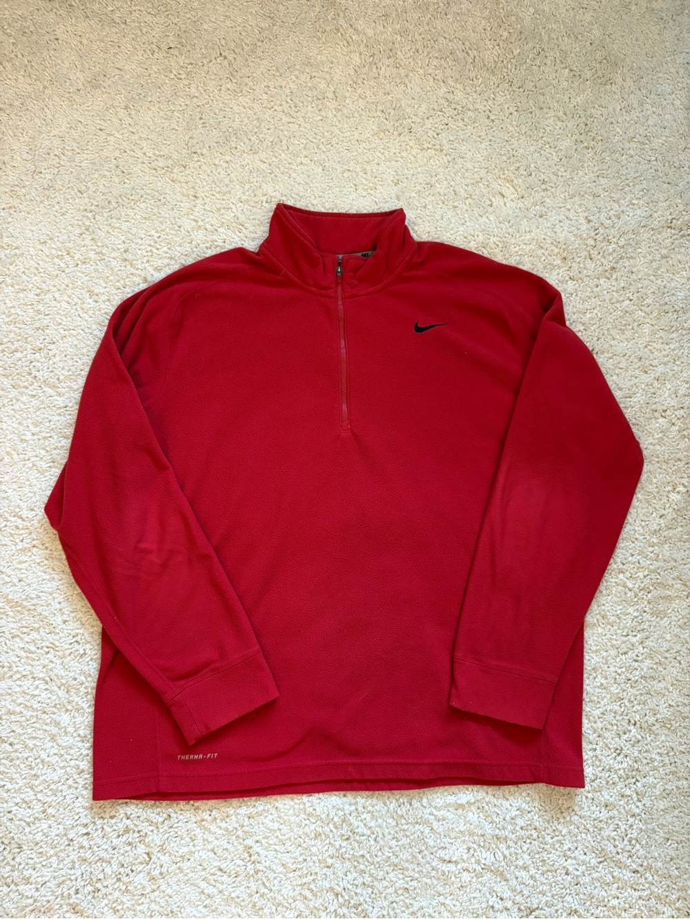 Nike Therma-Fitted Red Quarter-Zip Pullover Sweater